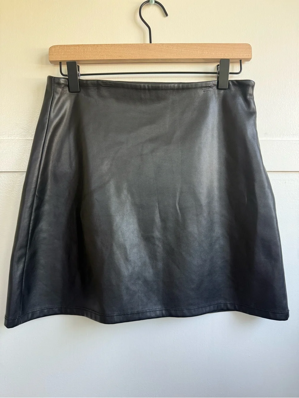 Good American Black Faux‎ Leather Mini Skirt Size 8 / 29 Clubwear Festival